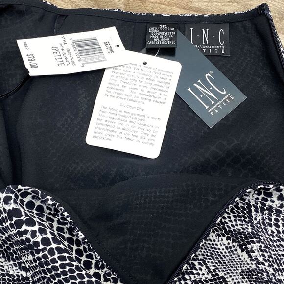 Silk INC International Concepts Petite Skirt 4 New NWT Black White Snake Print - Picture 7 of 8